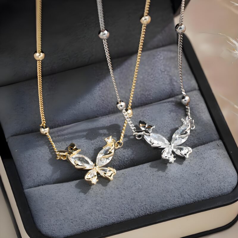 Gold butterfly necklace