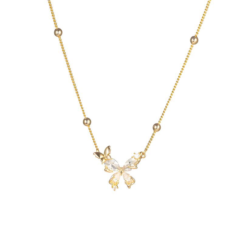 Gold butterfly necklace